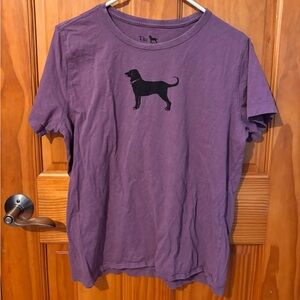 Casual Purple The Black Dog Short Sleeve Tee Shirt With Black Detailing